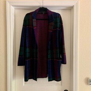 Talbots Plaid Wool Sweater Blazer